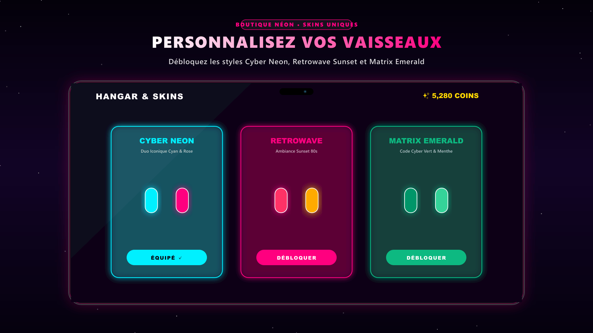 Slide 3 - Personnalisation des vaisseaux